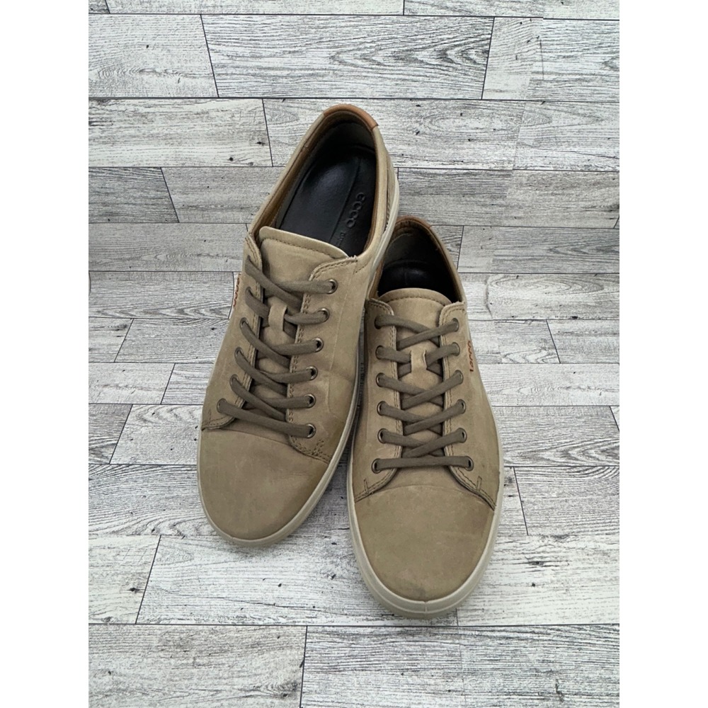 ECCO Men's‎ Casual Sneakers Taupe Leather Lace Up Comfort Size 11 EU 45